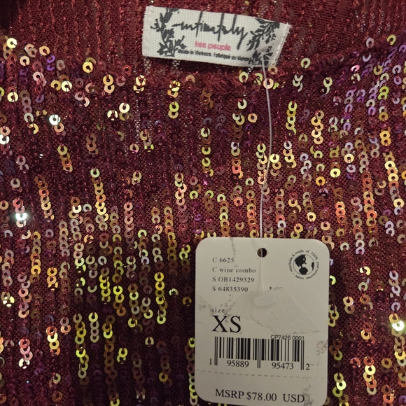 Free People Sequin Top in Red and Gold - Picture 5 of 5
